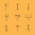 Set of work tools line icons, symbols Royalty Free Stock Photo