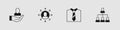 Set Worker, Multitasking manager working, Tie and Employee hierarchy icon. Vector