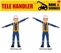 Set of worker present Tele Handler signal on white background