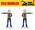 Set of worker present Tele Handler signal on white background