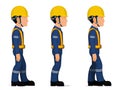 Set of workers are looking straight ahead on white background Royalty Free Stock Photo