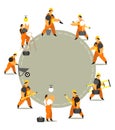 Set of workers in working clothes Royalty Free Stock Photo