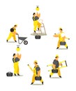 Set of workers in working clothes Royalty Free Stock Photo