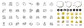 Set of Workflow, Jobless and Cyber attack line icons for web app. Pictogram icon Vector