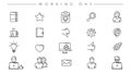 Working Day concept line style vector icons set