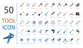 Set of Working Tools Icon. Flat Design. Royalty Free Stock Photo