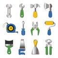 Set of working tools icons