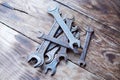 A set of working vintage wrenches Royalty Free Stock Photo