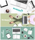 Workspace banner for facebook Poster vector Design Royalty Free Stock Photo
