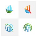 Set of World City logo vector template, Creative Building logo design concepts Royalty Free Stock Photo