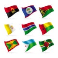 Set of world flags Royalty Free Stock Photo