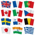 Set of world flags Royalty Free Stock Photo