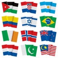 Set of world flags Royalty Free Stock Photo