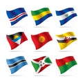 Set of world flags 8 Royalty Free Stock Photo