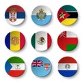 Set of world flags round badges