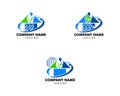 Set of World medical logo design template Royalty Free Stock Photo