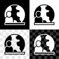 Set World news icon isolated on black and white, transparent background. Breaking news, world news tv. Vector Royalty Free Stock Photo