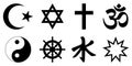 Set of world religion symbols