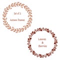 Set of 2 wreaths in brown color