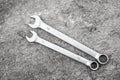 Set of wrenches , two spanners Royalty Free Stock Photo