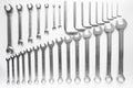 Set of wrenches on white background, great design for any purposes. Business wallpaper. White background. Technology concept.