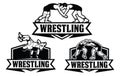 Set wrestling logo design template