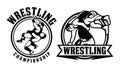 Set wrestling logo design template