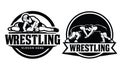 Set wrestling logo design template