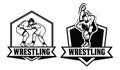 Set wrestling logo design template