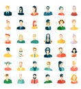 Set wth avatars, flat design Royalty Free Stock Photo