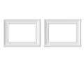 Set 2 2x3 A4 Horizontal Landscape picture frame mockup. Realisitc paper, wooden or plastic white blank. Isolated poster frame mock