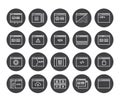 Set of 48x48 Minimal Browser, Developing, App and Coding Vector Line Icons. Perfect Pixel. Thin Stroke. Royalty Free Stock Photo