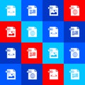 Set XML file document, DOC, JPG and HTML icon. Vector Royalty Free Stock Photo