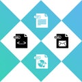 Set XML file document, MP3, TXT and EML icon. Vector Royalty Free Stock Photo