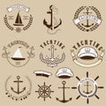 Set of the yachting labels and design elements