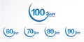 Set 100 80 70 years anniversary celebration logo type Royalty Free Stock Photo