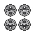 Set of years warranty, guaranteed. Vector logo icon template