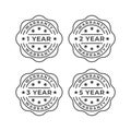 Set of years warranty, guaranteed. Vector logo icon template