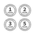 Set of years warranty, guaranteed. Vector logo icon template