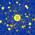 Set of Yellow Bitcoin Icons