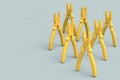 Set of yellow hand tool pliers for repair and installation on grey background Royalty Free Stock Photo