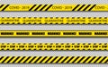 Set of yellow lines with different inscriptions about the danger of the coronovirus. ERS-Cov Middle East Respiratory Syndrome,