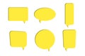 Set of yellow paper cut out speech bubble vector icons Royalty Free Stock Photo