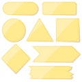 Set of yellow papers stickers Stock Illustration