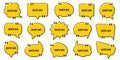 Set of yellow quote box speech bubble. Vector illustration Royalty Free Stock Photo