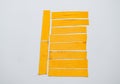 Set of yellow scotch tape, sticky tape cut isolated on white background. can use business-paperwork-banner products Royalty Free Stock Photo