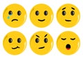 Set of yellow smileys. Vector illustration