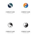 Set Yin Yang Simbol Flat Design