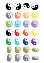 Set of yin yang symbols Royalty Free Stock Photo