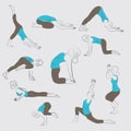 set of yoga icons. Vector illustration decorative design Royalty Free Stock Photo